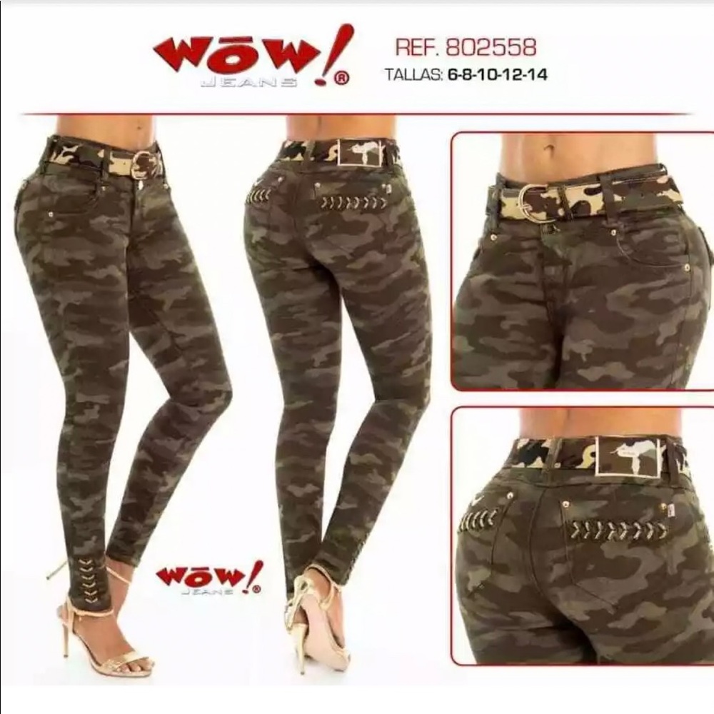 🇨🇴WOW Jeans, Colombian camouflage Butt Lifter Skinny Push Up Jean